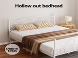 Artiss Bed Frame Queen Size Metal Bed Frame GROA MBED-C-GROA-Q-WH-AB