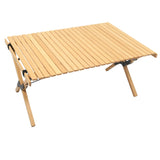 Folding Camping Table Bamboo Roll Up Portable Outdoor Picnic BBQ Desk Beach V563-MD-020MN