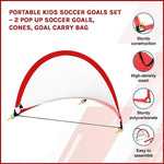 Portable Kids Soccer Goal Set with Cones V63-833571