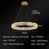 BAMDECOR C3319 Modern Crystal Chandeliers Lighting Contemporary Round Chandelier Lighting V255-BAM-C3319-1-60