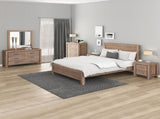 5 Pieces Bedroom Suite in Solid Wood Veneered Acacia Construction Timber Slat King Size Oak Colour V43-BDS-NOW-5PC-TBY-DRS-KOK