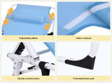 Gardeon Sun Lounger 5 Position Folding Tanning Chair with Face Hole Blue FF-LOUNGE-HOLE-BU