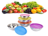 5pcs/set Stainless Steel Mixing Bowl Food Storage Preservation Box with Lids Cookware for Home V1294-YM0901-3118210002811