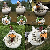 3pcs Funny Chicken Fence Ornament, Chicken Yard Statue Resin Ornament Rooster Outdoor Sculpture V1366-AZ2-W-03893