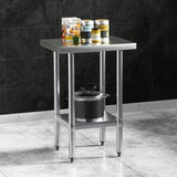 Cefito Stainless Steel Kitchen Benches Work Bench 610x457mm 430 SSKB-430S-24-18