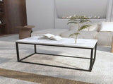 Industrial Style Marble Effect Rectangular Coffee Table V264-TAB-720C-WHE