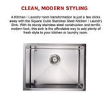 600x450mm Handmade 1.5mm 16 Gauge Stainless Steel Kitchen Laundry Sink with Waste V63-846391