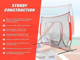 Portable Baseball Training Net Stand Softball Practice Sports Tennis V63-827091