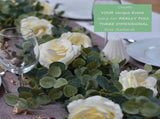 Artificial Eucalyptus Garland with Flowers Champagne Roses Long Fake Flower Garland Eucalyptus V1263-JX-1745