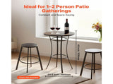 Outdoor Round Bar Table, 60 cm Counter Bar Height Bistro Table, Patio Dining Tables with V952-HXZCLTJBZYX2Z6Y3K001V0
