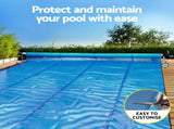 Aqua Buddy Pool Cover 600 Micron Heat Solar Blanket 9.5x5m w/ 5.55m Roller PC-95X50-XL-BL-ROLLER
