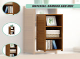 Bamboo Adjustable 3-Shelf Bookcase Display Storage Rack Stand for Living Room, Bedroom, Office or V63-838201
