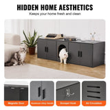 Cat Litter Box Enclosure Wooden Litter Box Furniture Hidden 57.9" Black V952-JSDMMSPWQ57IJ8E5FV0