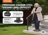 Handrails for Outdoor Steps, 5 Step Stair Hand Rail Kit, Transitional Carbon Steel Railings with V952-BPXGMDZLSLZFDP9MRV0