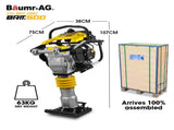 BAUMR-AG BRM-500 64KG Petrol Tamper Rammer Vibratory Plate Compactor, Lightweight, for Soil Sand V219-COMRMRBML5CA
