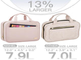 Pink Large Capacity Hanging Toiletry Bag for Women - Checked Pattern Waterproof V888-ELOSUNG39464