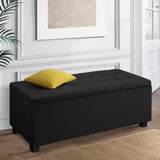 Artiss Storage Ottoman Blanket Box 97cm Linen Black OTM-L2-LINEN-BLACK