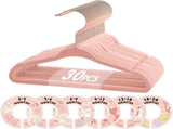 Baby Hangers, 11 Inch Velvet Kids Hangers with 6 Pcs Clothes Size Dividers, Infant Toddler Nursery V1258-DP02-C-342
