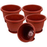 5-Pack Red Terracotta Pots with Tray for Houseplants and Garden Planting V1366-AZ2-W-13558