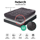 Giselle Bedding Mattress Topper Pillowtop Bamboo Charcoal Single TOPPER-CHAR-S