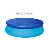 Blue PE Fabric Pool Cover for Dust and Rain Prevention Fit 8foot Round Frame or Inflatable Pools V1370-AZ4-16364
