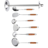 Kitchen Spatula Set 304 Stainless Steel Wood Handle Spatula Frying Shovel Cooking Utensils V1294-YM0901-3118200261011