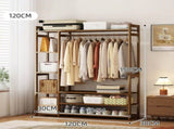 Bamboo Clothes Rack Garment Closet Storage Organizer Hanging Rail Shelf Dress room 120CM V255-QBYMJ-120