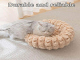 White 40cm with Heart-patterned jacquard Plush Round Pet Bed - Soft Donut Cat Bed, Warm Winter Dog V888-ELOSUNG53831