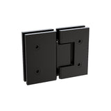 120x80cm Corner Frameless Shower Screen with Black Channel and SS Hinges, Round Knob Handle V63-891431