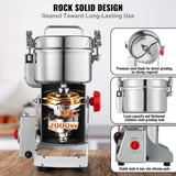 VEVOR 500g Commercial Spice Grinder Electric Grain Mill Grinder High Speed V952-DDDPSGWYMJ501AHOIV3