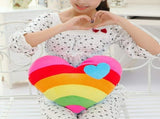 Rainbow Heart Shaped Pillow Rainbow Throw Pillow Heart Shape Dining Room Sofa Cushion Dining V1366-AZ2-W-03383
