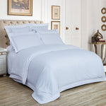 1000TC Ultra Soft Striped King Size White Duvet Quilt Cover Set V493-NK-01