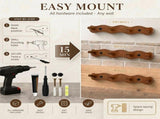 Wall Mount Coat Rack with Walnut Wood Material Strong Load Bearing and Wide Use for Hanging Clothes V1366-AZ2-W-15093