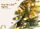 Jingle Jollys 3M Christmas Garland Pre-lit LED Lights Snow Frosted Tips Decor XM-TR-GAR-SNOW-3M-LED