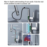 Kitchen Faucet with Pull Down Sprayer LED Temperature Display Adjustable Height and 360 Degrees V1294-YM0901-H47540GY-US