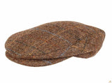DENTS Abraham Moon Tweed Flat Cap Wool Ivy Hat Driving Cabbie Quilted - Chestnut V563-DENTS-1-3038-CHESTNUT-L