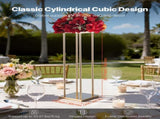 Wedding Flower Stand, 10PCS 80cm Column Flower Stand, Floral Stands with Metal Laminate, Cylindrical V952-HLHJLFT10J80A3YYA001V0