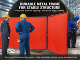 Welding Screen with Frame, 6' x 6' 3 Panel Welding Curtain Screens, Flame-Resistant Vinyl Welding V952-SMSHJPF6X6YCUPLA3V0