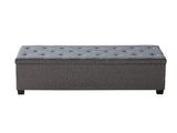 Storage Ottoman Bench, Button-Tufted End of Bed Bench with Side Bags, Flip-up Upholstered Storage V952-BYWSZYXTK404GT90L001V0