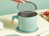 Household Mesh Oil Filter Tank with Lid Large Capacity Grease Container Oil Storage Pot V1294-YM0523-220212GS01-1