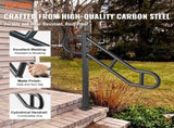 Single Post Handrail for Outdoor 1-3 Steps, 40.5" L x 35.4" H Metal Bent Stair Handrails, Floor V952-LZKFSHS405INENIH7V0
