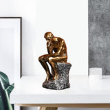Resin Thinker Statue Thinker Figurine Thinking Man Sculptures for Home Office Desktop Crafts Gifts V1192-AZ-W-15255