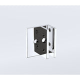 90cm Wall to Wall Frameless Shower Screen with Chrome Brackets and SS Hinges, Square Knob Handle V63-853041