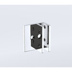 110cm Wall to Wall Frameless Shower Screen with Chrome Brackets and SS Hinges, Square Double Pull V63-855431