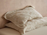 Floral Linen Style Pillowcase Set - 2 Piece Pillow Covers 48 x 74 cm - Wide Border Design V888-ELOSUNG54963-1