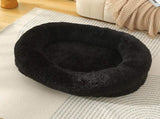 Fluffy Donut-Shaped Pet Bed- Soft, Cozy, and Anti-Anxiety for Dogs and Cats, Machine Washable Black V888-ELOSUNG10256