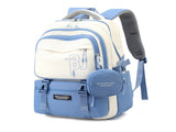 Blue and White Large Capacity Student Backpack - Durable Oxford Cloth School Bag with Laptop V888-ELOSUNG32509