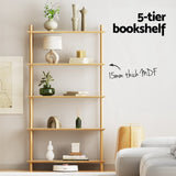 Artiss Bookshelf 5 Tiers Bookcase Display Shelves Wooden Storage Stand Rack Pine FUR-S-BSHELF-03-WD