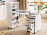 Artiss Manicure Table Nail Desk with Built-in Dust Collector Beauty Salon Station Drawers Shelves FUR-AD-MANICURE-6MOD-WH-AB