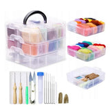 Needle Felting Set, 24 Colors Wool Carded Fleece Felting, Complete Needle Felting V1237-ZY-203-5444